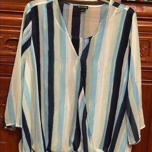 Crossover Top w/ Elastic Banded Waist